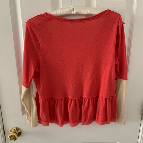 Free people orange babydoll top - Picture 2 of 2